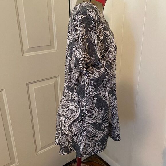 Sami & Jo Boho Paisley Scoop Neck Short Sleeve Tunic Top Size L - Picture 4 of 7